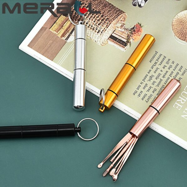 6Pcs Ear Wax Remover Ear Cleaning Kit Ear Pick Earpick Ear Cleaner Spoon Care Ear Clean Tool for Baby Adults Ear Care Set