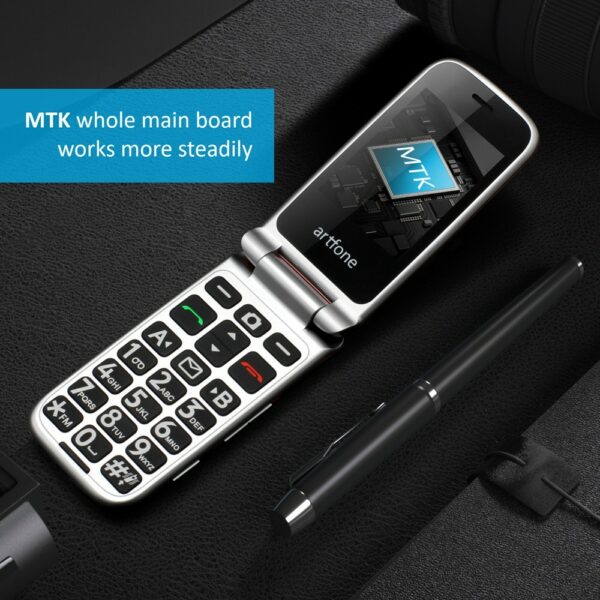 Artfone C10 Flip Big Button Mobile Phone,Senior Phone with Charging Cradle and Large Screen for Elderly(2G) - Image 4