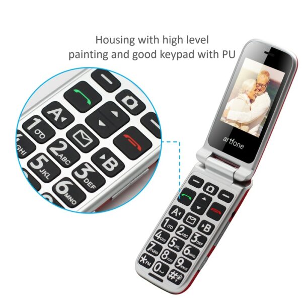 Artfone C10 Flip Big Button Mobile Phone,Senior Phone with Charging Cradle and Large Screen for Elderly(2G) - Image 5