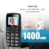 Artfone Senior Cell Phone with Large Keys and Without Contract Dual SIM Pensioner Phone 1400 MAh Battery (2G) - Image 5