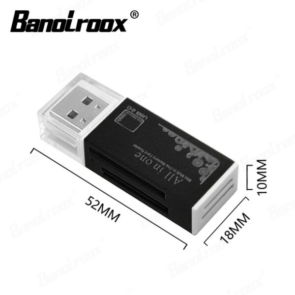 Banolroox 4 in 1 Card Reader Flash USB Interface Micro Sd Adapter Laptop accessories SD/MS/M2/Micro SD Adapter Card Reader - Image 2