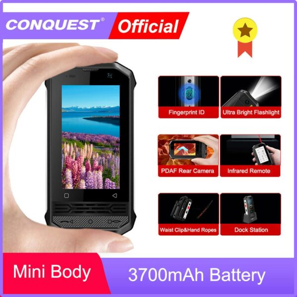 CONQUEST F2 Little F2 Mini IP68 Rugged Smartphones Mini Smartphone IP68 Smart Phone NFC Android Smartphone Unlocked Movil