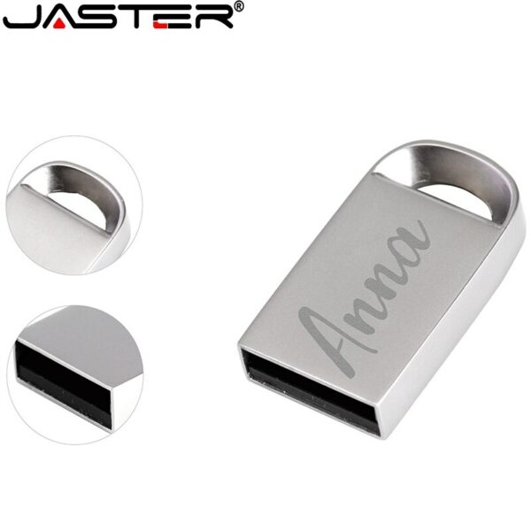 Custom LOGO Mini Metal USB 2.0 Flash Drive 4G 8G 16G 32GB 64GB 128G Key Chain Pen Drives Gifts Memory Stick Real Capacity U Disk