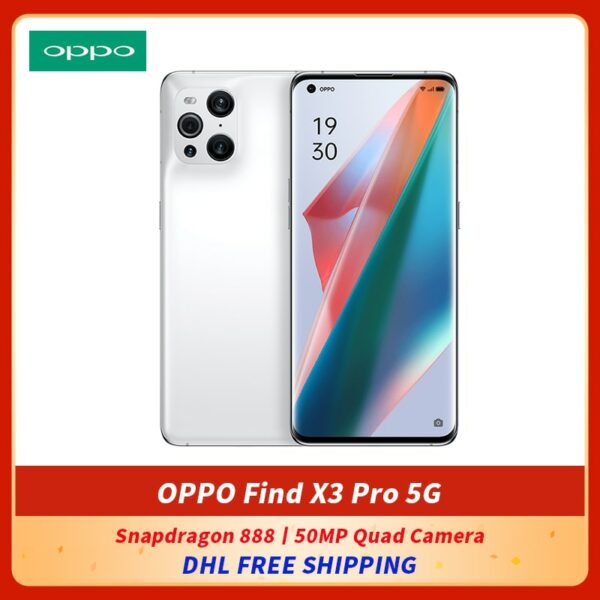 DHL Free Shipping New Original OPPO Find X3 Pro 5G Cell Phone 6.7inch AMOLED Snapdragon 888 65W Super VOOC NFC 50.0MP Camera