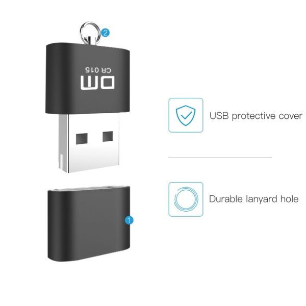 DM CR015 Micro SD Card Reader with innovative TF card slot change the card reader into a usb flash drive for computer or for car - Image 3