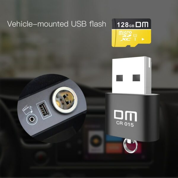 DM CR015 Micro SD Card Reader with innovative TF card slot change the card reader into a usb flash drive for computer or for car - Image 5