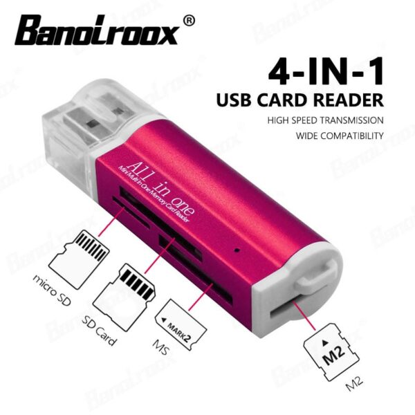 Factory Price All in 1 Card Reader Micro USB 2.0 Memory Stick Micro SD Card Adapter Colorful Card Reader For M2 MMC MS PRO DUO