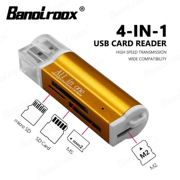 Factory Price Micro SD Card Reader All in one USB SD Memory Card Reader For TF SD M2 MMC MS PRO DUO Adapter Reader Drop Shipping