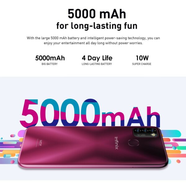 Global Version Infinix Hot 10 Lite X657C 6.6''HD+ 2GB 32GB 1600*720 5000mAh 13MP Triple Camera 10WCharger Helio A20 Mobile Phone - Image 3