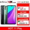 Global Version Infinix Hot 11 Play 6.82'' HD+ Display Smartphone 6000mAh Battery Helio G35 13MP AI Dual Rear Camera