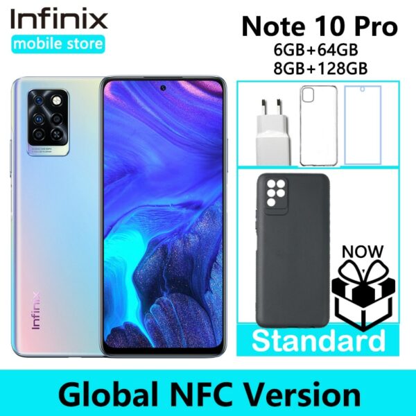 Global Version Infinix Note 10 Pro NFC Support 5000 Battery 33W Super Charge 6.95'' Display Smartphone Helio G95 64MP Camera