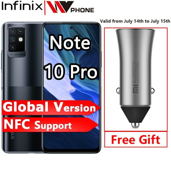 Global Version Infinix Note 10 Pro NFC Support 6.95'' Display Smartphone Helio G95 64MP Camera 33W Super Charge 5000 Battery