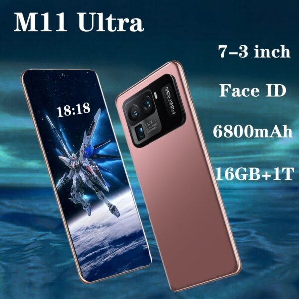 Global Version M11 Ultra 5G Snapdragon 888 7.3 Inch 16GB 1T Cellphone 6800mAh Mobile Phone Android 11 Unlock 4G LTE Smartphone