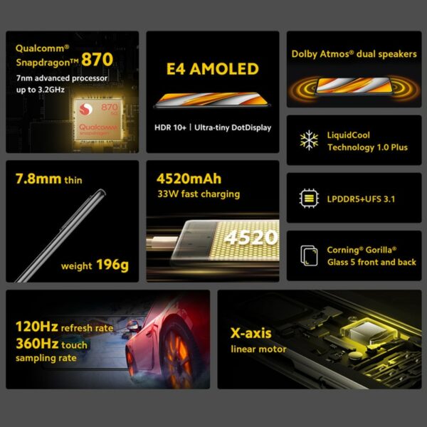 Global Version POCO F3 5G 6GB 128GB/8GB 256GB Smartphone Snapdragon 870 6.67" 120Hz AMOLED DotDisplay 4520mAh 33W Fast Charging - Image 3