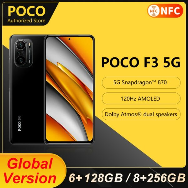 Global Version POCO F3 5G Smartphone 6GB 128GB / 8GB 256G Snapdragon 870 Octa Core Mobile Phone 6.67"120Hz E4 AMOLED Display