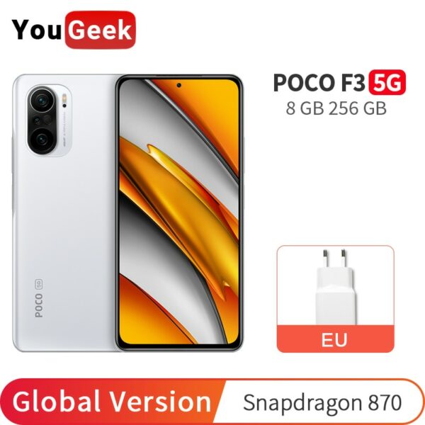 Global Version POCO F3 8GB RAM 256GB ROM 5G Smartphone Snapdragon 870 6.67'' 120Hz AMOLED Display 4520mAh 33W Fast Charge