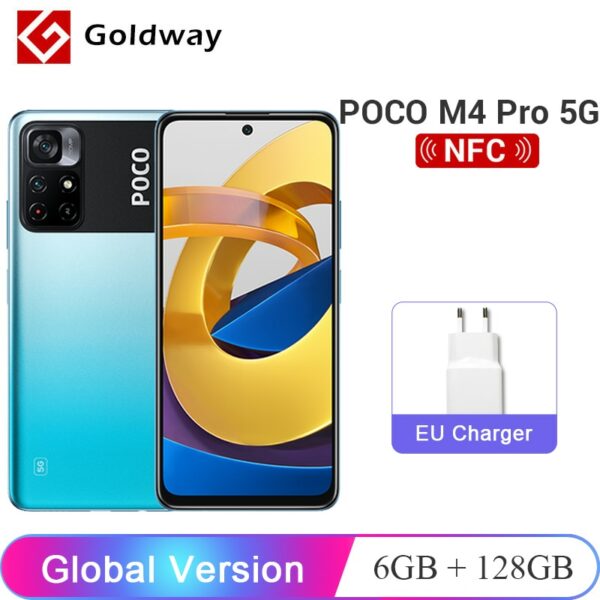 Global Version POCO M4 Pro 5G NFC 6GB 128GB Mobile Phone MTK Dimensity 810 90Hz 6.6" DotDisplay 33W Pro 5000mAh 50MP