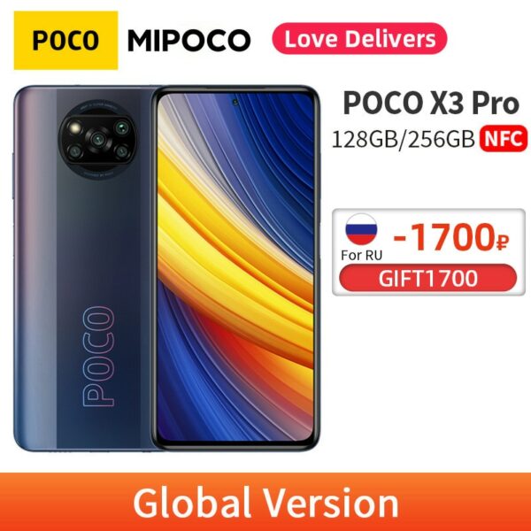 Global Version POCO X3 Pro NFC 6GB 128GB / 8GB 256GB Cellphone Snapdragon 860 120Hz Refresh Rate 5160mAh 33W Charge Quad Camera