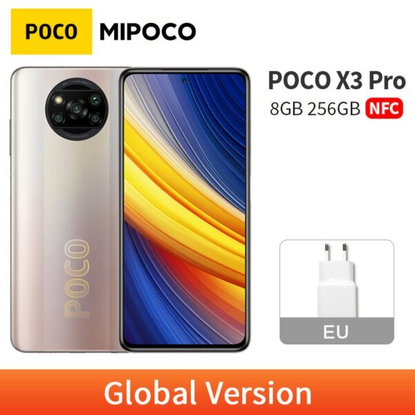 Global Version POCO X3 Pro NFC 8GB RAM 256GB ROM Snapdragon 860 Octa Core 120Hz Refresh Rate 5160mAh 33W Fast Charge Cellphone