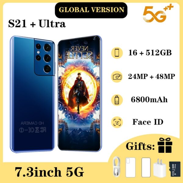 Global Version S21 Ultra Mobile Phones Android Celular 16GB 512GB Smartphones Unlocked 4G 5G Cellphones New Smart Phone