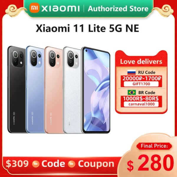 Global Version Xiaomi 11 Lite 5G NE 6GB/8GB 128GB/256GB NFC Smartphone Snapdragon 778G Octa Core 64MP Rear Camera 4250mAh