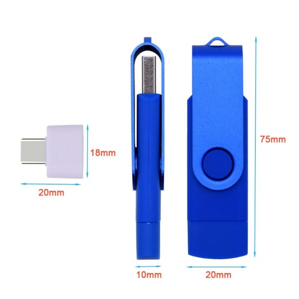 High Speed Pendrives OTG USB 2.0 PC&Smartphone Flash Drive 8GB 16GB 32GB 64GB Metal Customize LOGO Memory Stick(10pcs Free Logo) - Image 6