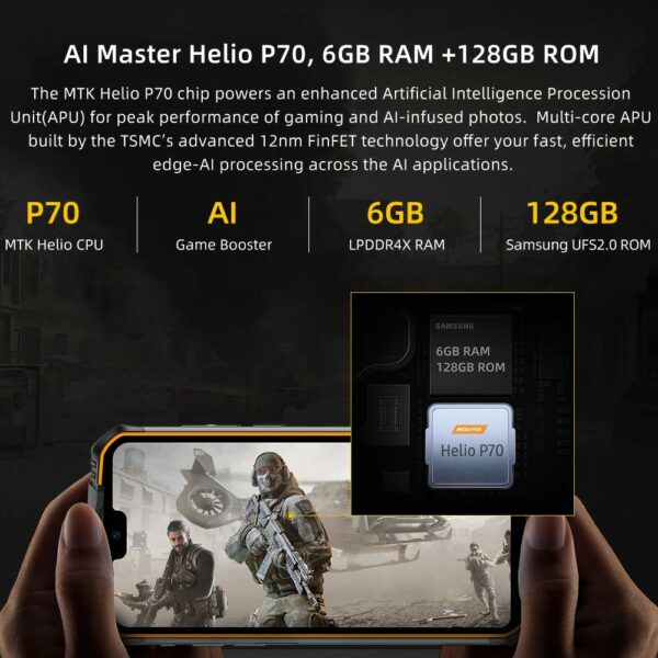 IP68 Waterproof DOOGEE S68 Pro Rugged Phone Wireless Charge NFC 6300mAh 12V2A Charge 5.9 inch FHD+ Helio P70 Octa Core 6GB 128GB - Image 3