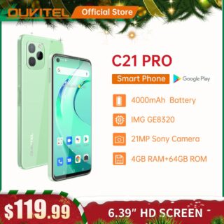 [In Stock] Oukitel C21 pro Smartphone 4GB 64GB 6.39"HD+4000mAh Octa Core Android11 Mobile Phone MT6762D 21M/8M Camera Cell Phone
