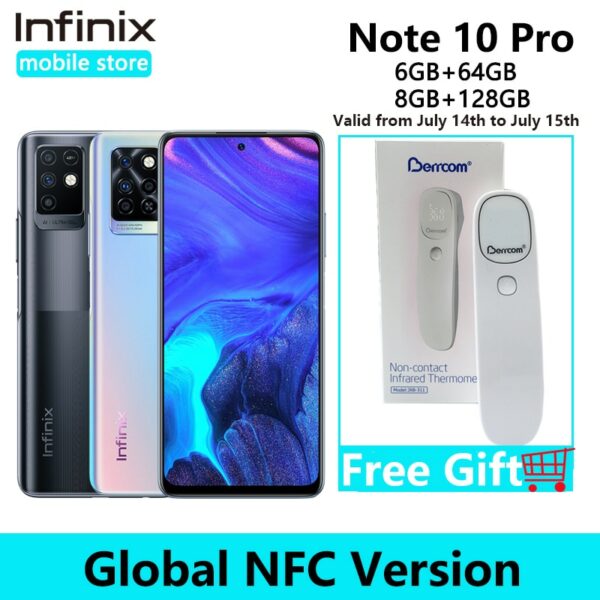 Infinix Note 10 Pro Global Version NFC Support 33W Super Charge 5000 Battery 6.95'' Display Smartphone Helio G95 64MP Camera