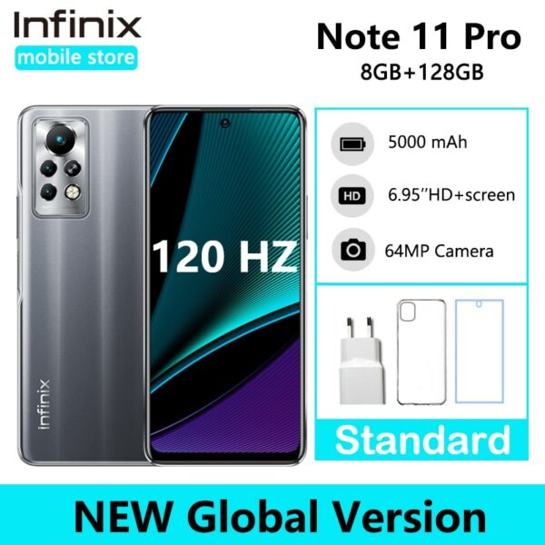 Infinix Note 11 Pro 8GB 128GB 6.95'' Display Smartphone Helio G96 120Hz Refresh Rate 64MP Camera 5000 Battery 33W Super Charge