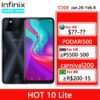 Infinix hot 10 lite Global Version 2GB 32GB Smart Phone 6.6''HD 1600*720P 5000mAh Battery 13MP Camera Helio A20