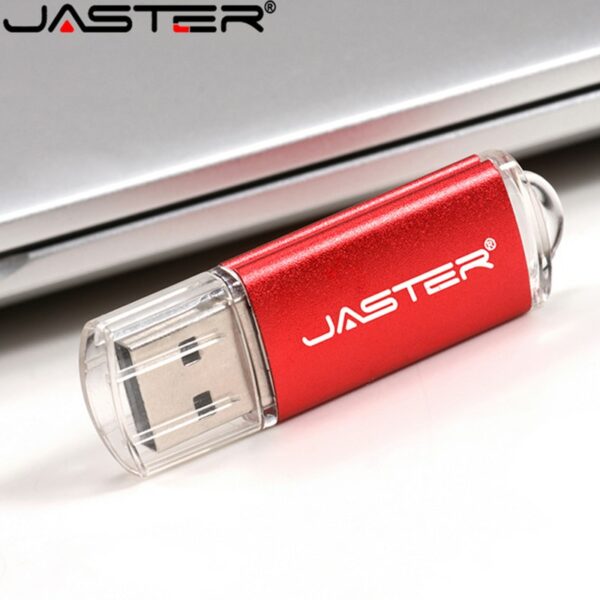 JASTER New Creative With Key Chain USB 2.0 Flash Drive 128GB 64GB 32GB 16GB 8GB 4GB Pendrive Fashion 9 Colors U Stick Gift - Image 2