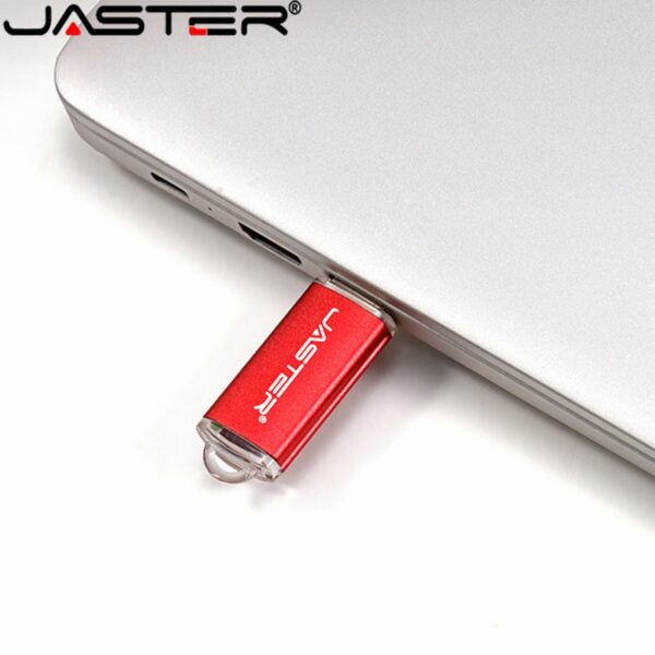 JASTER New Creative With Key Chain USB 2.0 Flash Drive 128GB 64GB 32GB 16GB 8GB 4GB Pendrive Fashion 9 Colors U Stick Gift - Image 3