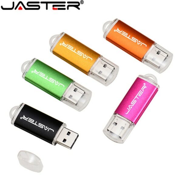 JASTER New Creative With Key Chain USB 2.0 Flash Drive 128GB 64GB 32GB 16GB 8GB 4GB Pendrive Fashion 9 Colors U Stick Gift - Image 6