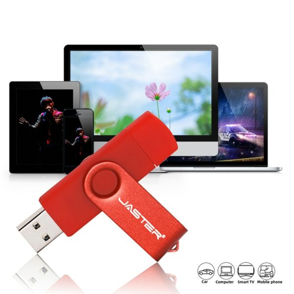 JASTER OTG USB 2.0 flash drive rotating pen drive 4GB 8GB 16GB 32GB 64GB 128GB U disk gift for micro usb & USB 2.0 - Image 5