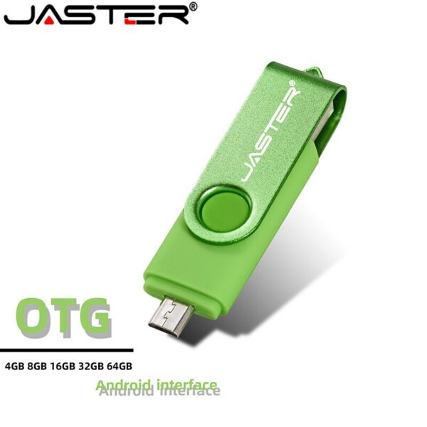 JASTER OTG USB flash drive for Smart Phone & Tablet PC Black Pen drive Rotatable Memory stick Pendrive 4GB 8GB 16GB 32GB 64GB - Image 3