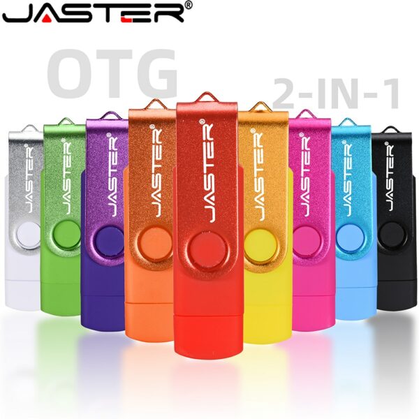 JASTER OTG USB flash drive for Smart Phone & Tablet PC Black Pen drive Rotatable Memory stick Pendrive 4GB 8GB 16GB 32GB 64GB