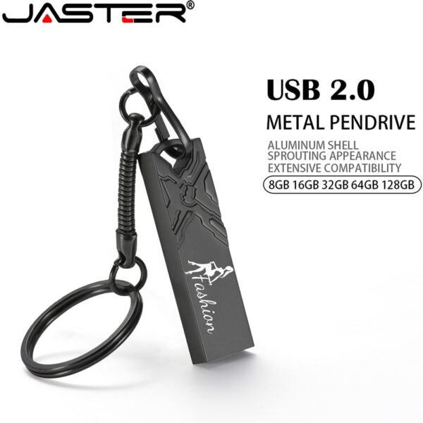 Keychain Metal Black USB 2.0 Flash Drive 4GB 8GB 16GB 32GB 64GB 128GB Real Capacity Pen Drives Portable Memory Stick Custom LOGO - Image 2