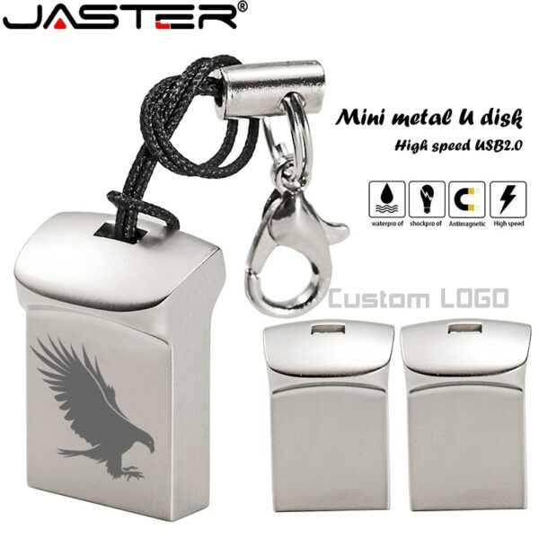 Mini Metal USB 2.0 Flash Drive 4GB 8GB 16GB 32GB 64GB Custom LOGO Pen Drives Gifts Memory Stick 100% Real Capacity U Disk