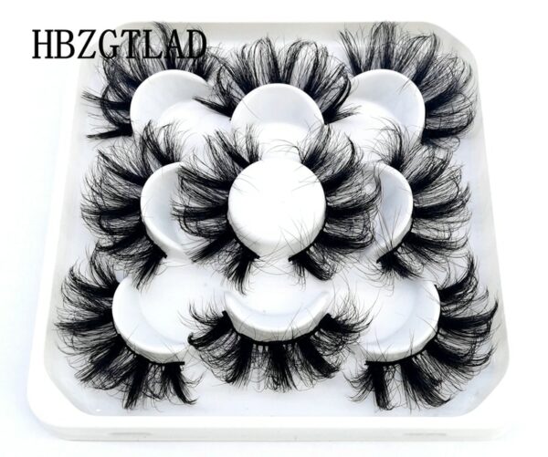 New 5Pairs 25mm 3D Mink Lashes Bulk Faux with Custom Box Wispy Natural Mink Lashes Pack Short Wholesales Natural False Eyelashes - Image 2