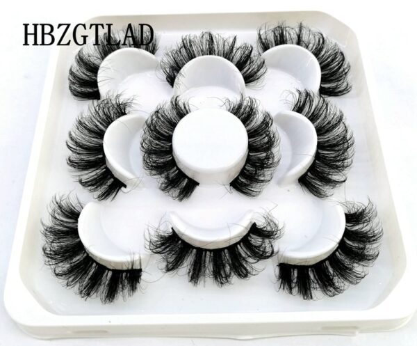 New 5Pairs 25mm 3D Mink Lashes Bulk Faux with Custom Box Wispy Natural Mink Lashes Pack Short Wholesales Natural False Eyelashes - Image 4