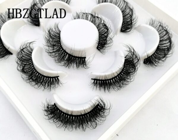 New 5Pairs 25mm 3D Mink Lashes Bulk Faux with Custom Box Wispy Natural Mink Lashes Pack Short Wholesales Natural False Eyelashes - Image 5