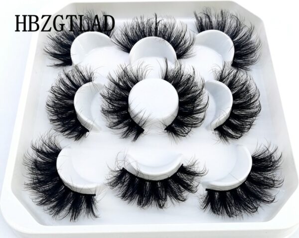 New 5Pairs 25mm 3D Mink Lashes Bulk Faux with Custom Box Wispy Natural Mink Lashes Pack Short Wholesales Natural False Eyelashes - Image 6