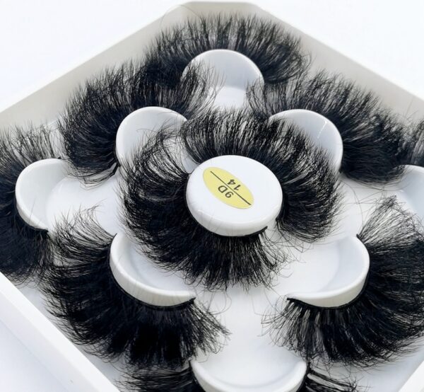 New 5Pairs 25mm 3D Mink Lashes Bulk Faux with Custom Box Wispy Natural Mink Lashes Pack Short Wholesales Natural False Eyelashes