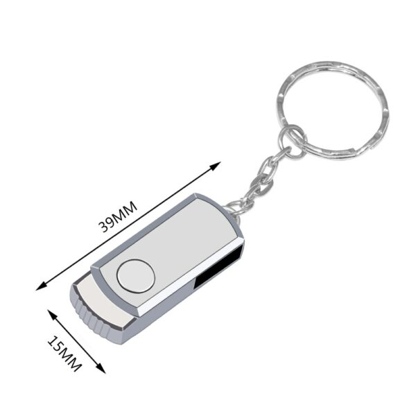 New USB 2.0 Metal Key Chain USB Flash Drive 32GB 64GB 128GB Pen Drive 8GB 16GB Pendrive Roation Design USB Memory Stick - Image 6