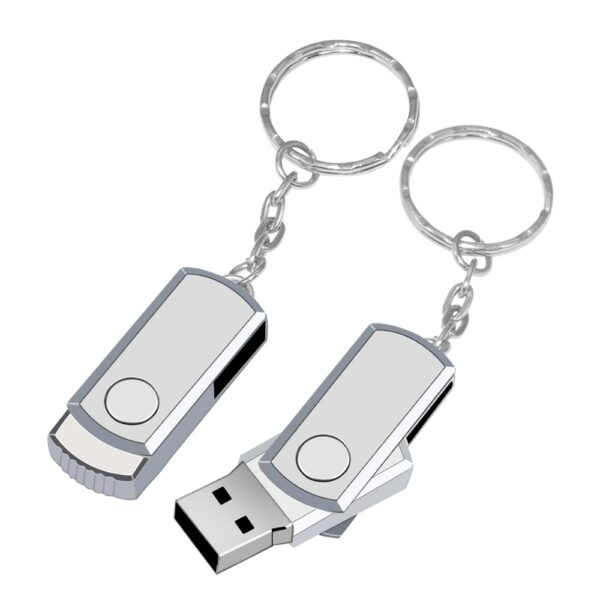 New USB 2.0 Metal Key Chain USB Flash Drive 32GB 64GB 128GB Pen Drive 8GB 16GB Pendrive Roation Design USB Memory Stick