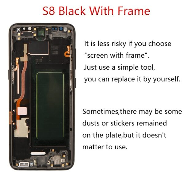 ORIGINAL SUPER AMOLED LCD For Samsung Galaxy S8 LCD Display G950 G950F Display S8Plus Lcd G955 G955F Screen With Battery Cover - Image 3