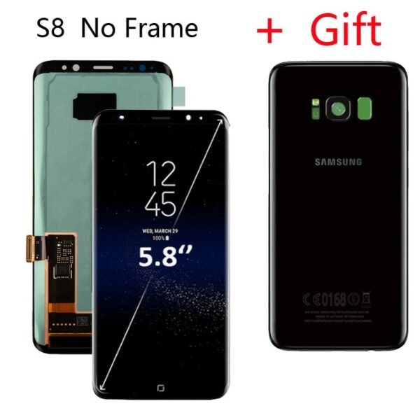 ORIGINAL SUPER AMOLED LCD For Samsung Galaxy S8 LCD Display G950 G950F Display S8Plus Lcd G955 G955F Screen With Battery Cover - Image 5