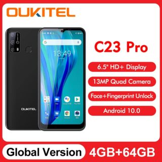 OUKITEL C23 Pro 6.53'' 4GB 64GB 720*1600 13MP MT6762V Smartphone 4G LTE Android 10 5000mAh OTG 5V/2A Mobile Phone
