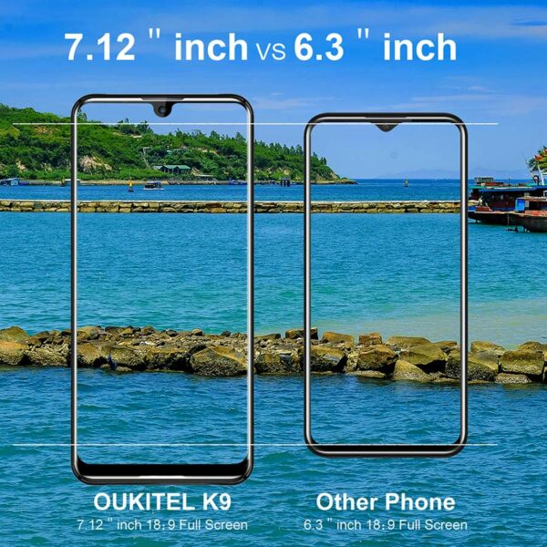 OUKITEL K9 Waterdrop 7.12" FHD+ 1080*2244 16MP+2MP/8MP Smartphone 4GB 64GB Face ID 6000mAh 5V/6A Quick Charge OTG Mobile Phone - Image 5